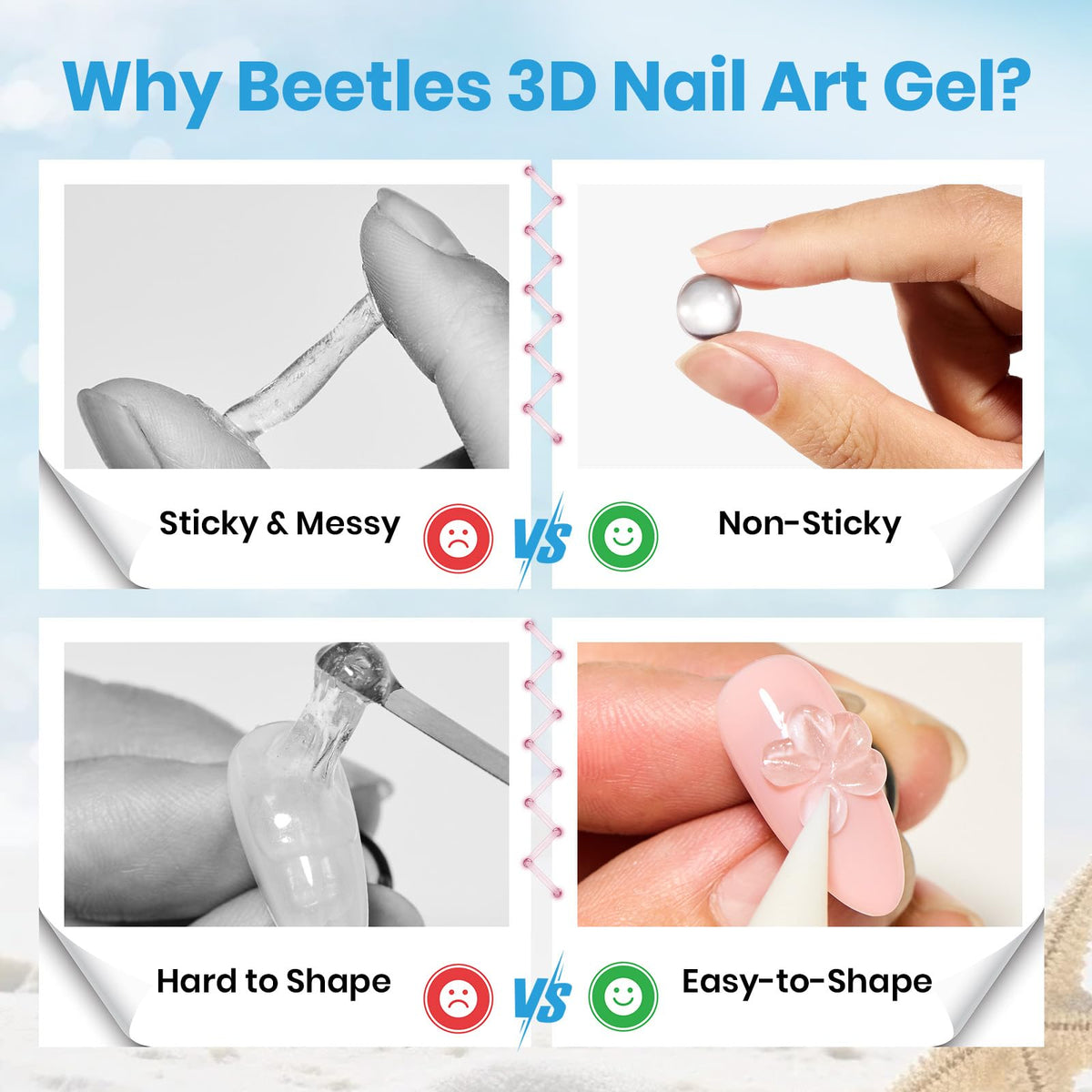 beetles 3D Gel Nail Art mold with detailed design