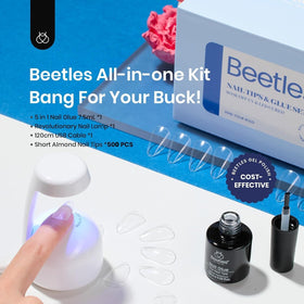 beetles 500 pcs almond nail tips in various sizes