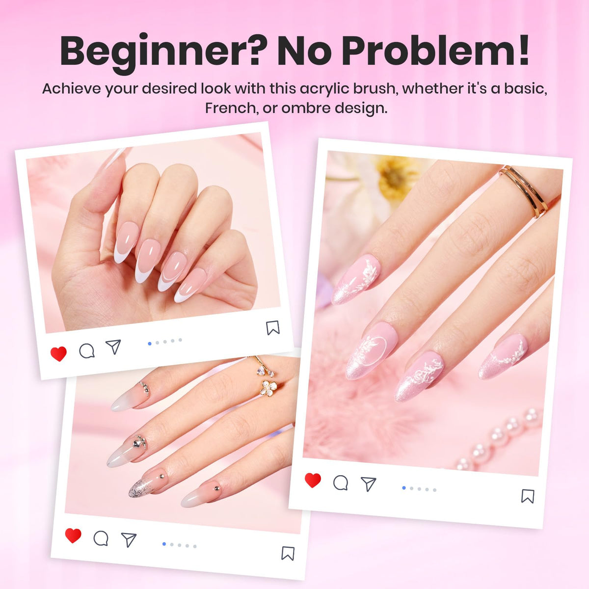 beetles Acrylic Nail Brush Kolinsky Hair in a nail art setup