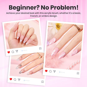 beetles Acrylic Nail Brush Kolinsky Hair in a nail art setup