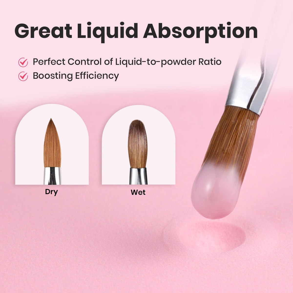 beetles Acrylic Nail Brush Kolinsky Hair packaging display