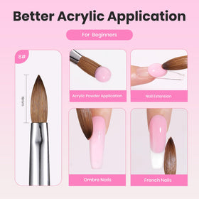 beetles Acrylic Nail Brush Kolinsky Hair with acrylic powder