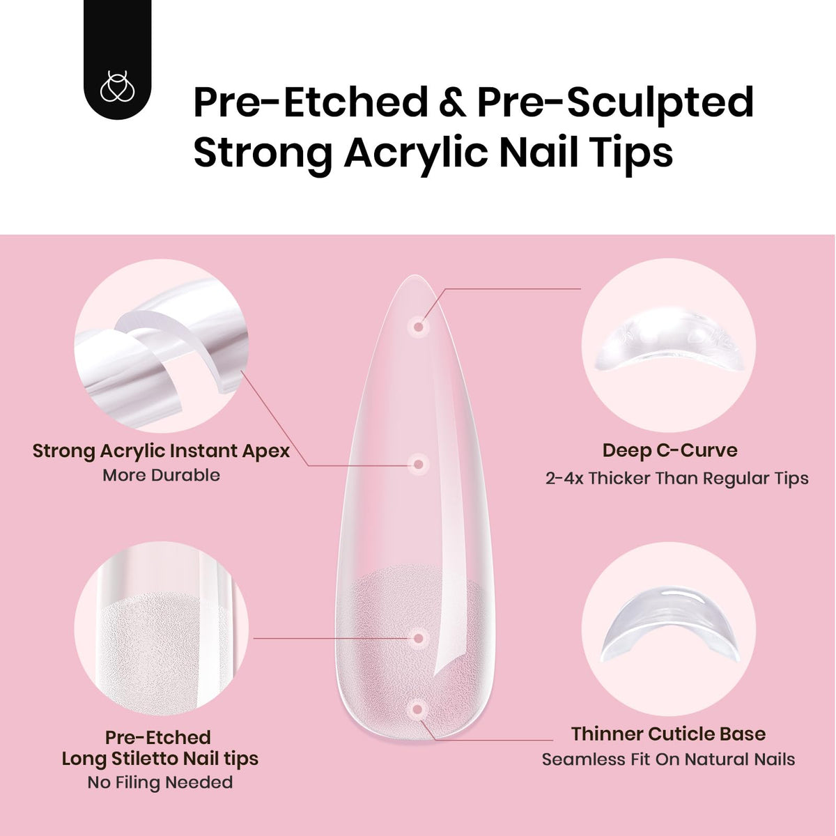 beetles Apex Nail Tips arranged to showcase thickness and firmness