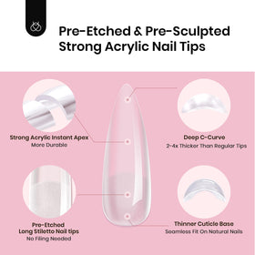 beetles Apex Nail Tips arranged to showcase thickness and firmness
