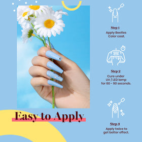 beetles Baby Blue Gel Nail Polish 15ML with LED lamp