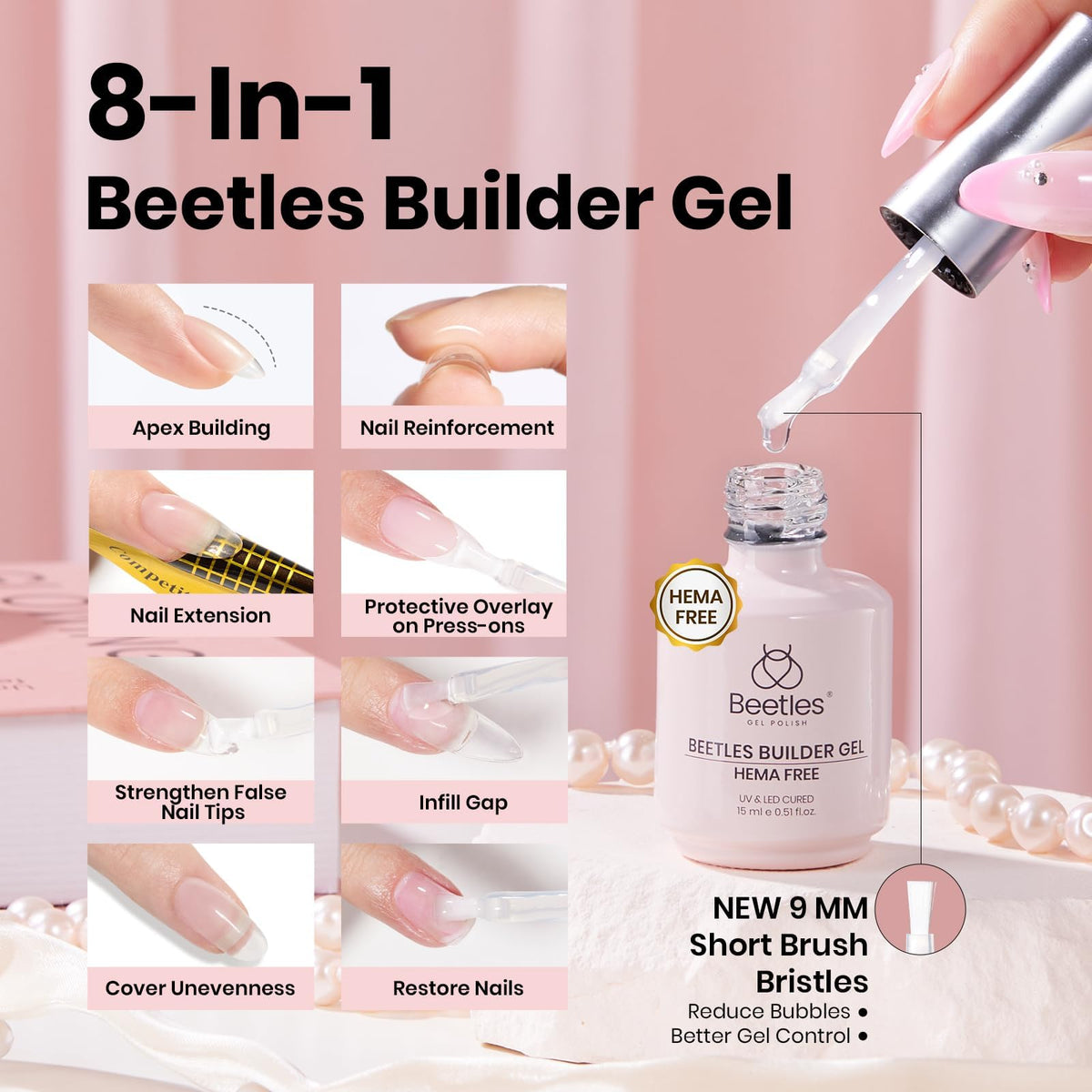 beetles base coat bottle alongside the builder gel