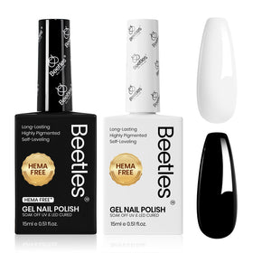 beetles Black and White Gel Polish Set 15ml black and white bottles