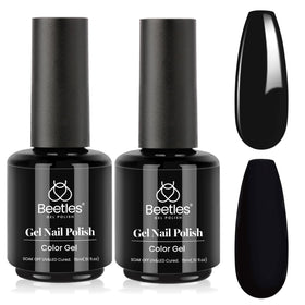 beetles Black Gel Polish 15ml front view