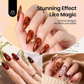 beetles Blooming Gel application on nails showing watercolor effect