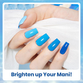 beetles Blue Gel Nail Polish f982 bottle front view