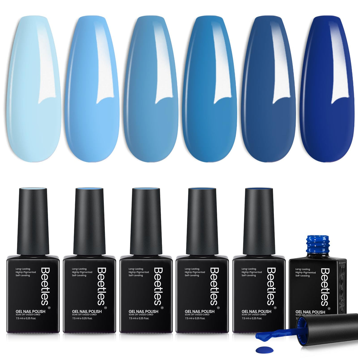 beetles Blue Gel Nail Polish Set packaging