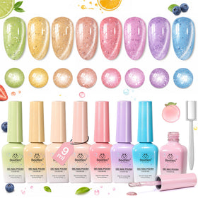beetles Bubbly Mixology Cat Eye Gel Nail Polish Set front view with eight pastel colours