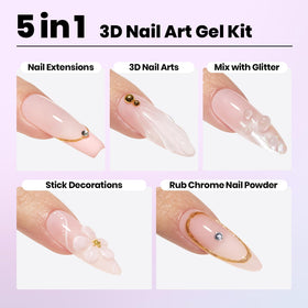 beetles Builder Gel 3D nail art application with silicone pen