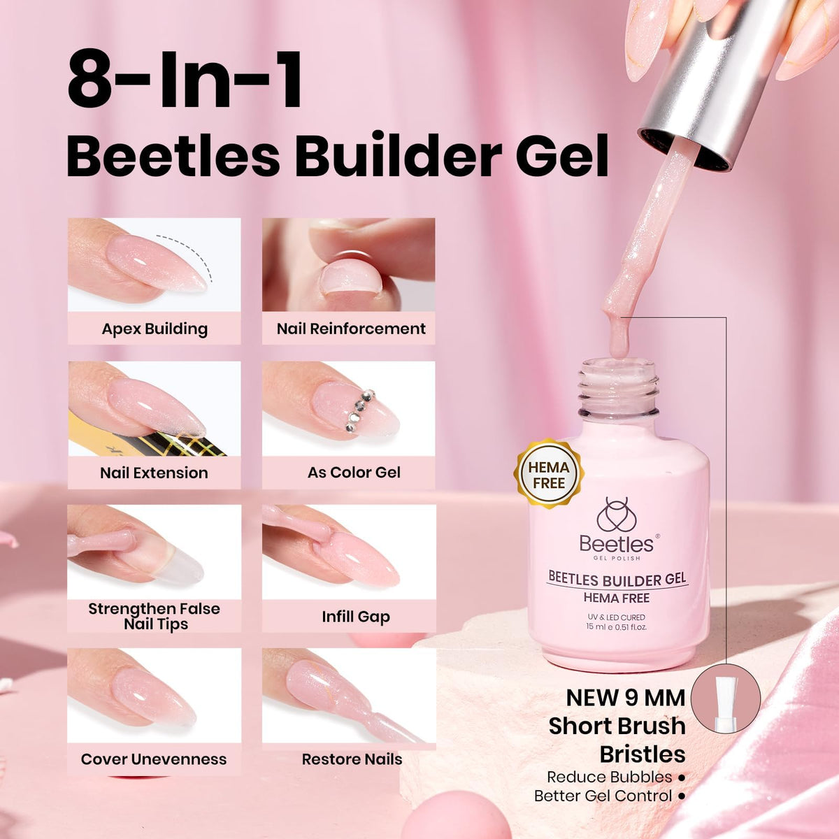 beetles builder gel application on nails