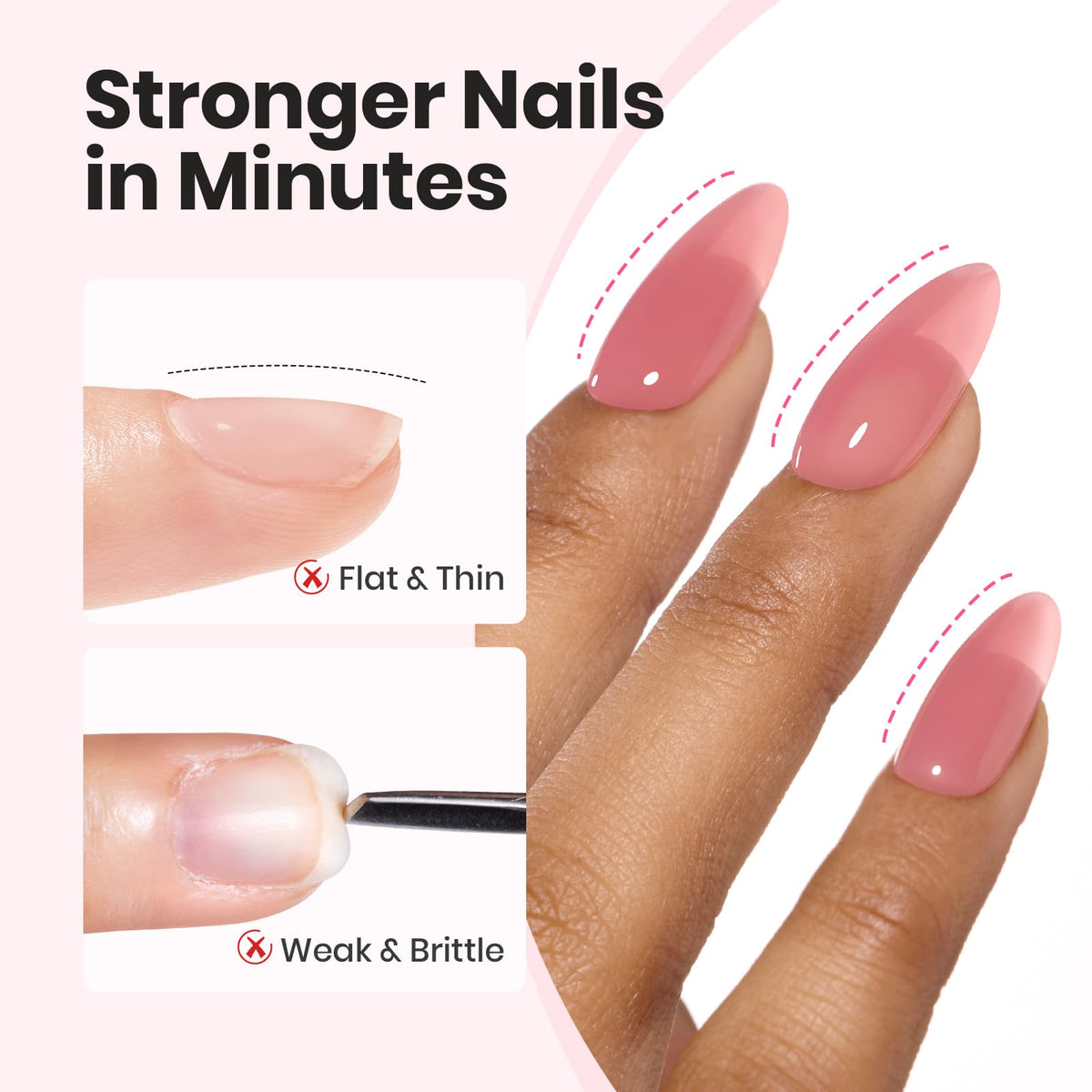 beetles Builder Gel application process with nail brush