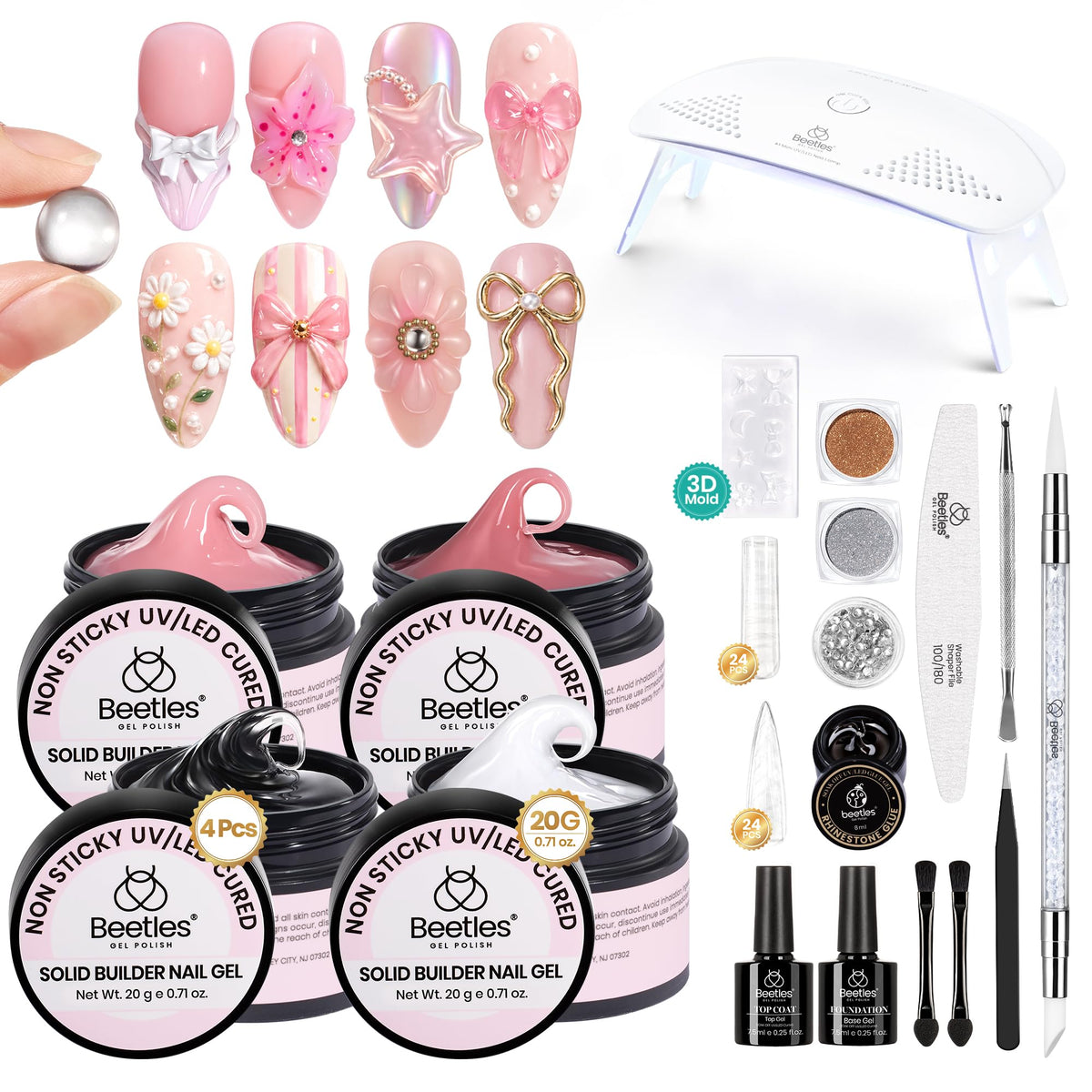 beetles Builder Gel for Nails 8 in 1 Jelly Nude front view