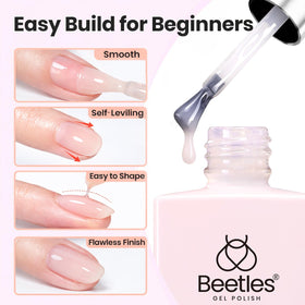 beetles Builder Gel for Nails application with nail brush