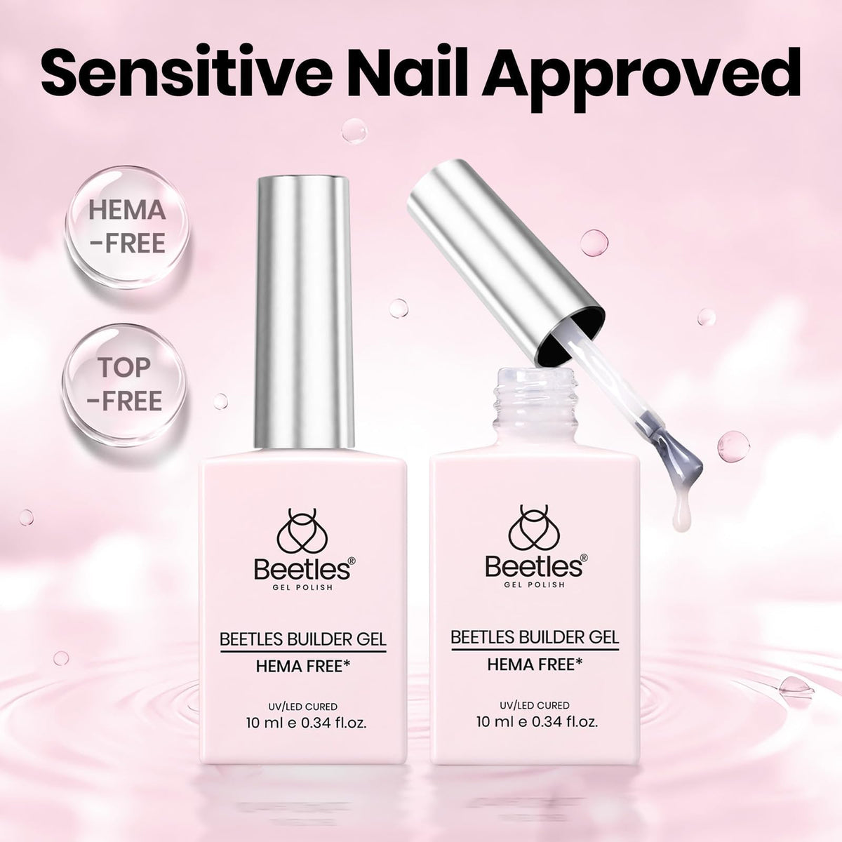 beetles Builder Gel for Nails jelly nude color bottle front view