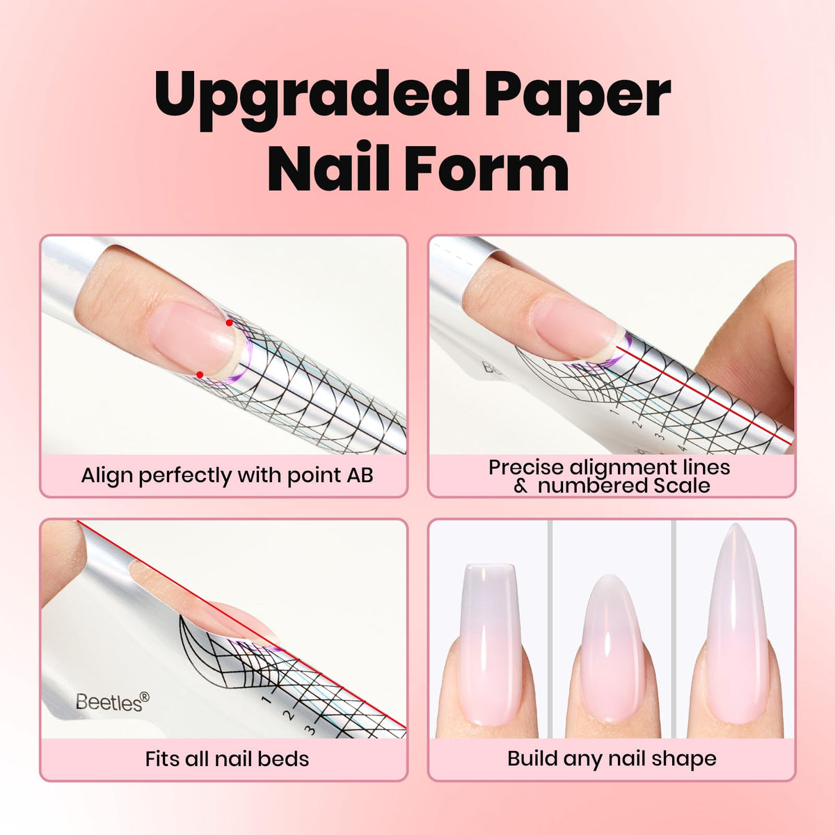 beetles Builder Gel nail forms and double-ended brush