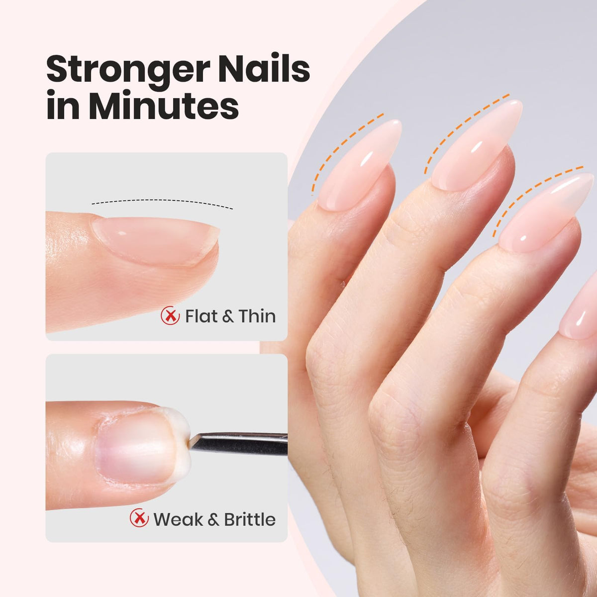 beetles Builder Gel Nail Kit clear gel application on nails