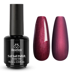 beetles Burgundy Shimmer Gel Polish 15ml front view