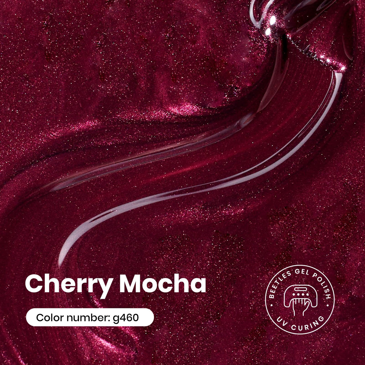 beetles Burgundy Shimmer Gel Polish 15ml with brush