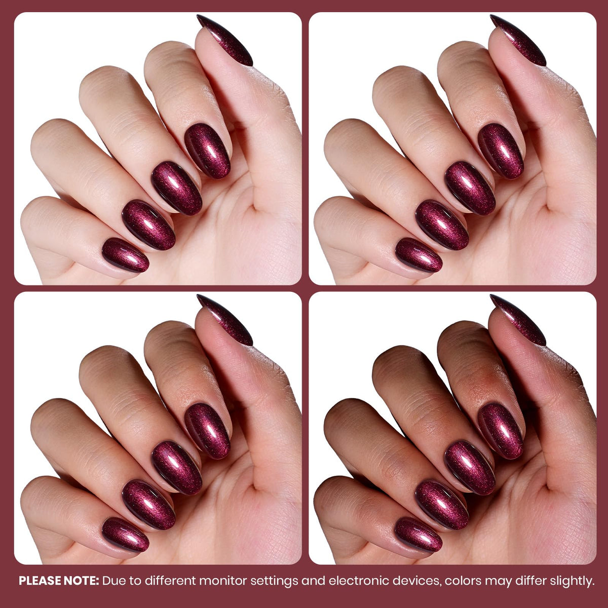 beetles Burgundy Shimmer Gel Polish packaging