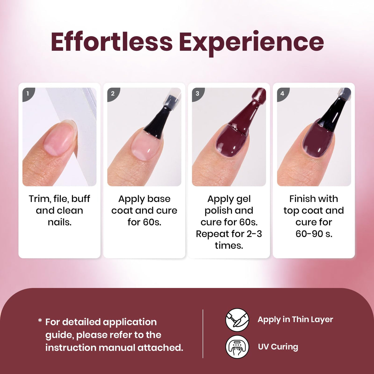 beetles Burgundy Shimmer Gel Polish swatch on nail