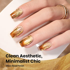 beetles Cat Eye Gel in purple with golden flowers sticker