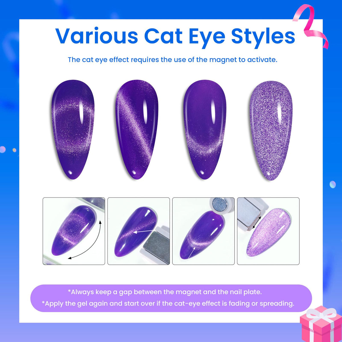 beetles Cat Eye Gel Nail Polish application on nails