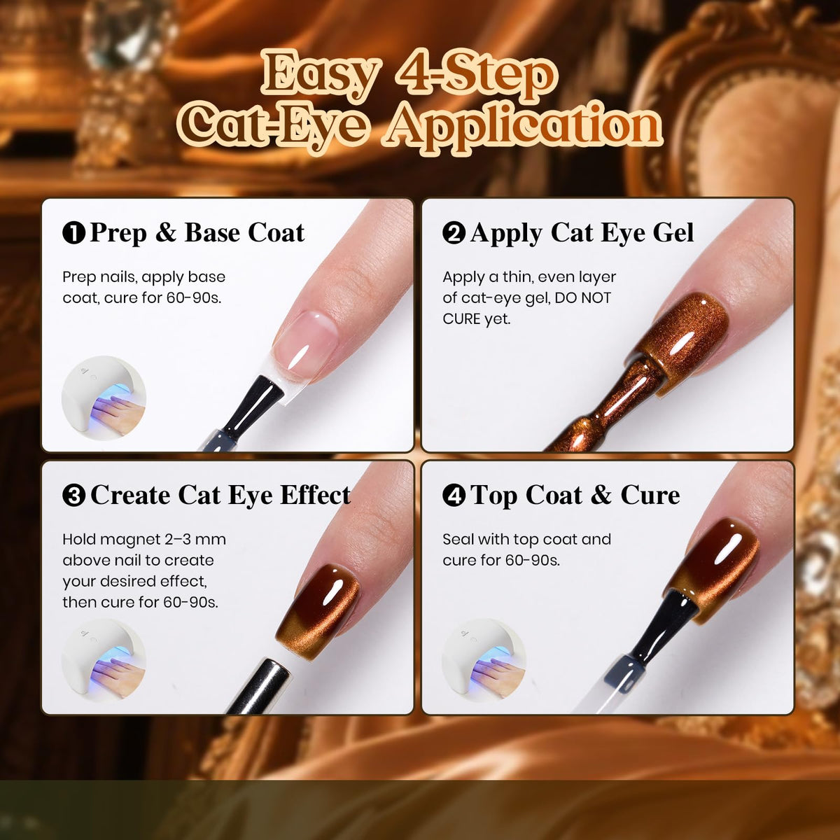 beetles Cat Eye Gel Nail Polish Set displayed on a table