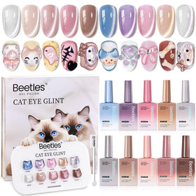 beetles Cat Eye Gel Nail Polish Set front view with 10 colours