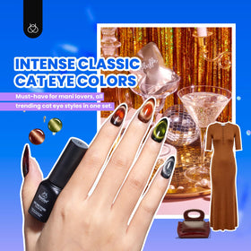 beetles Cat Eye Gel Nail Polish Set including base and top coats