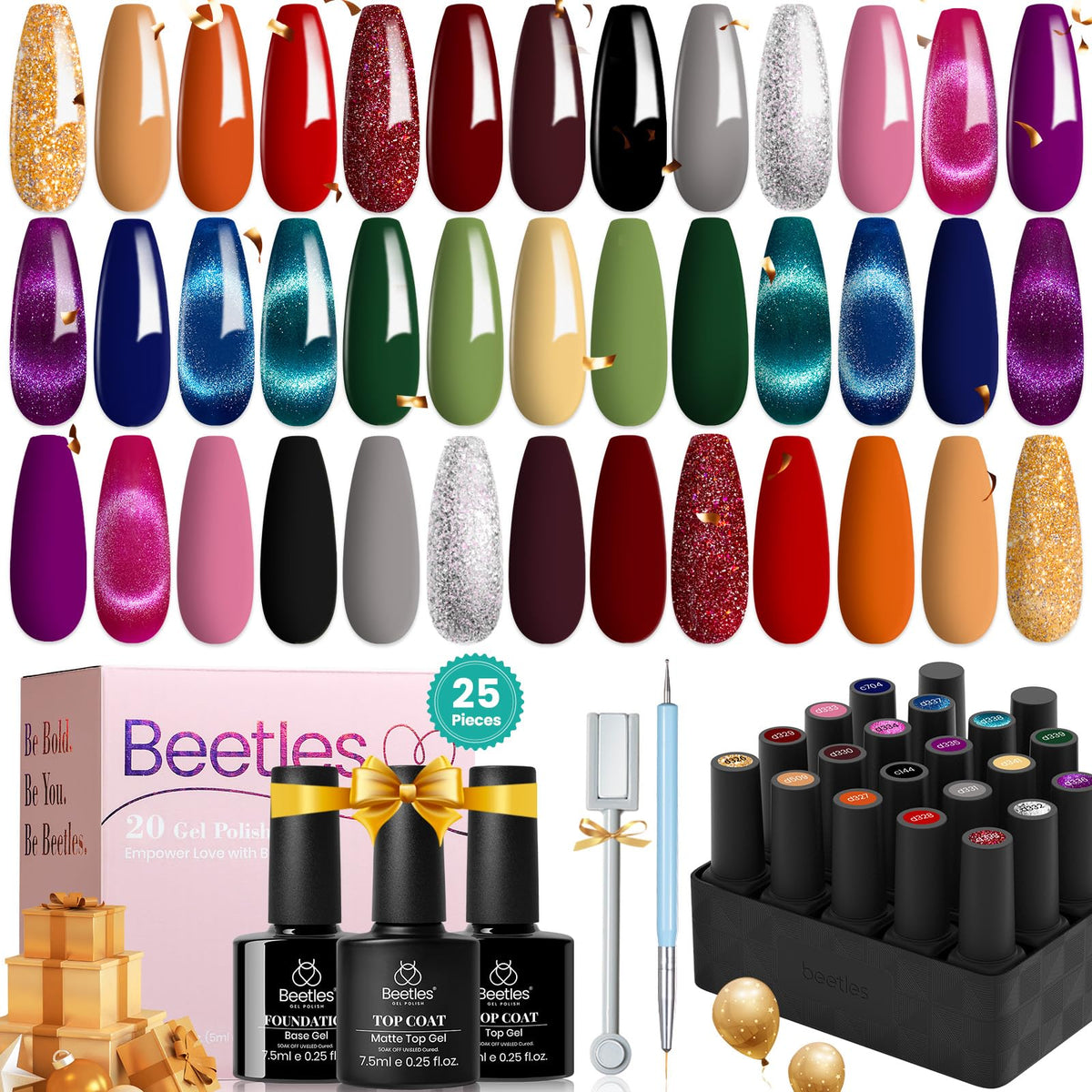 beetles Cat Eye Gel Nail Polish Set with 20 colours and tools