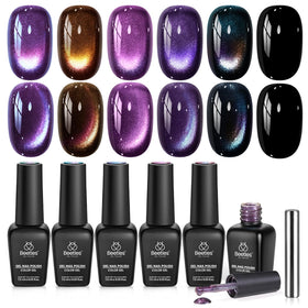 beetles Cat Eye Gel Nail Polish Set with 6 vibrant colours