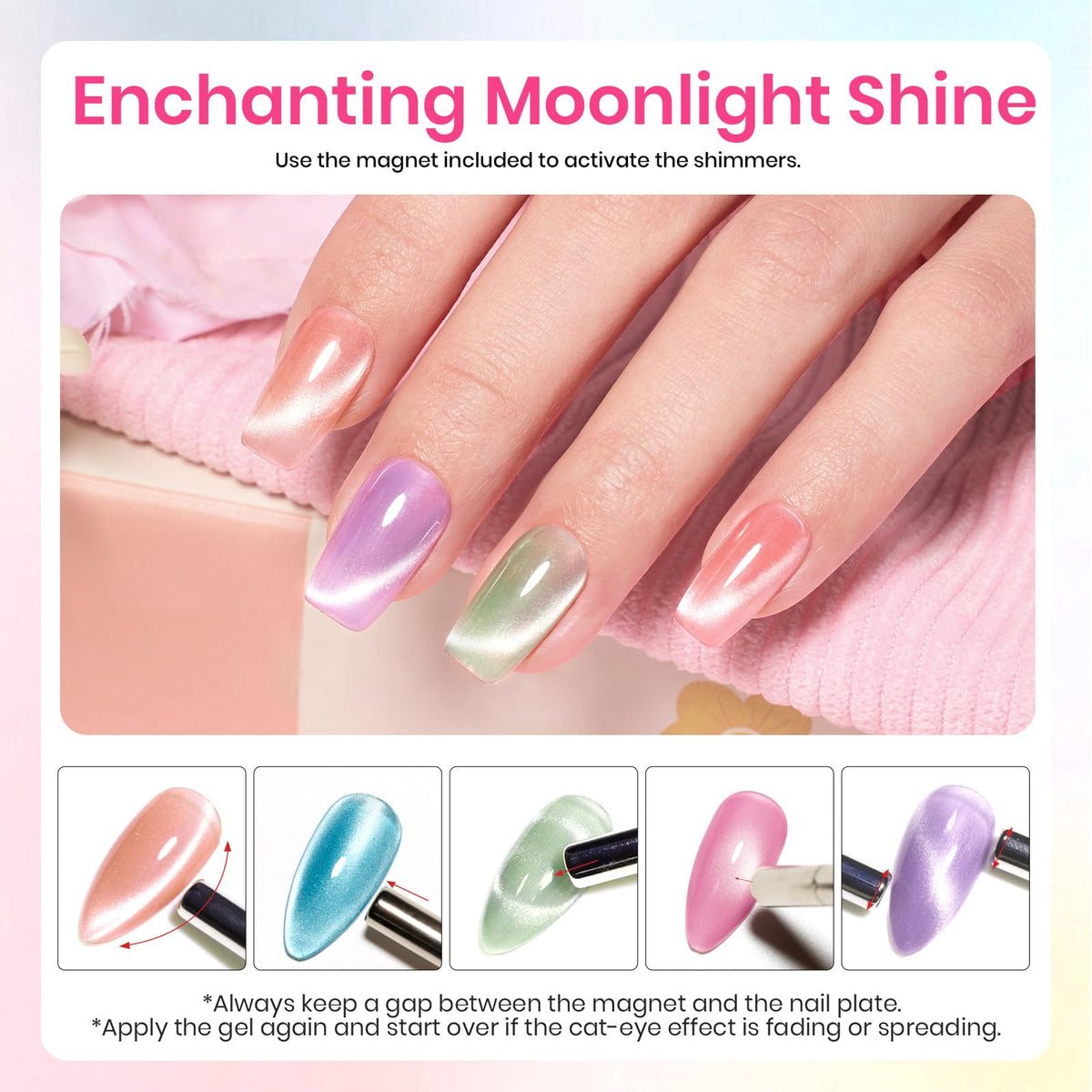 beetles Cat Eye Gel Nail Polish Set with application tools