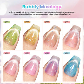beetles Cat Eye Gel Nail Polish Set with shimmer effect on nails