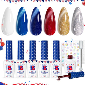 beetles Cat Eye Gel Nail Set 6 colours front view