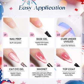 beetles Cat Eye Gel Nail Set with application tools