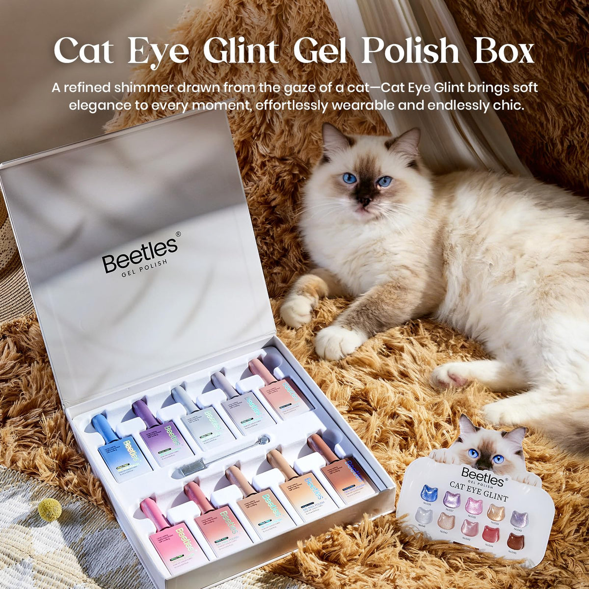 beetles Cat Eye Gel Polish close-up of soft cat eye effect