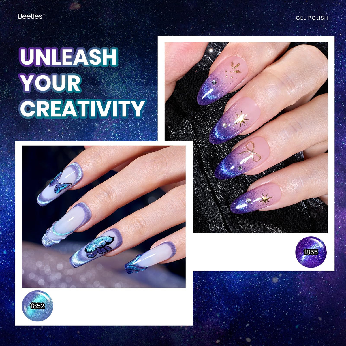 beetles Cat Eye Gel Polish magnetic effect demonstration