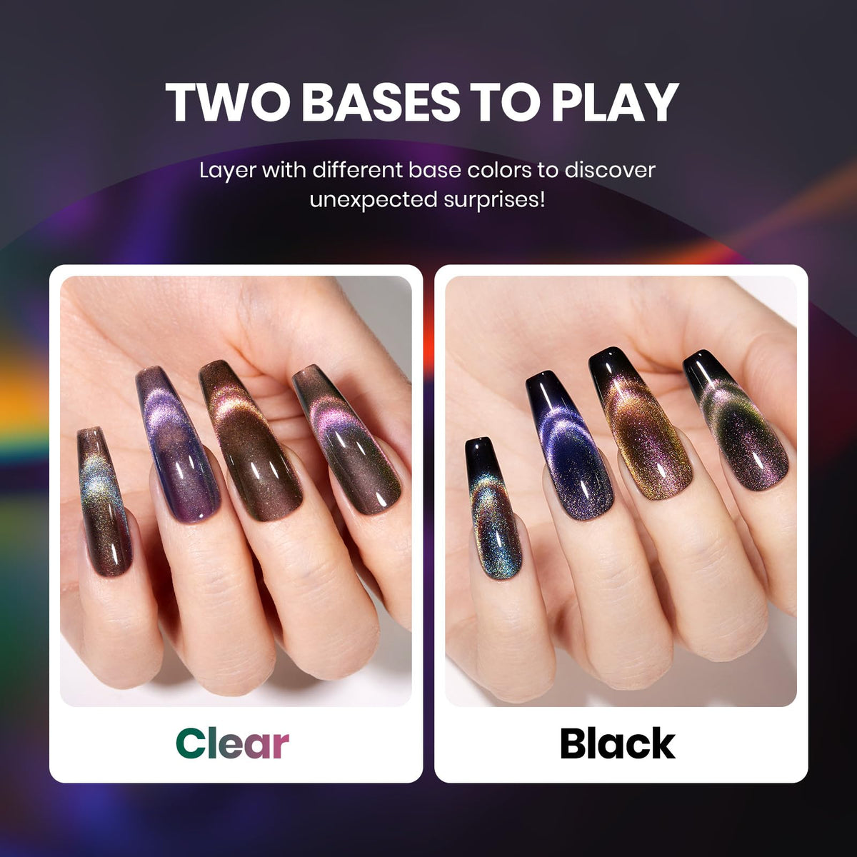 beetles Cat Eye Gel Polish set displayed on a vanity