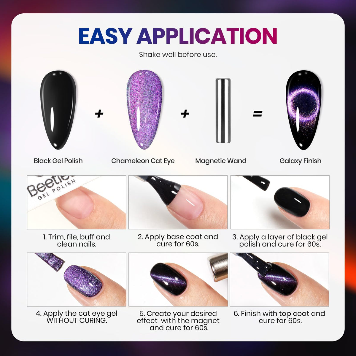 beetles Cat Eye Gel Polish Set packaging details
