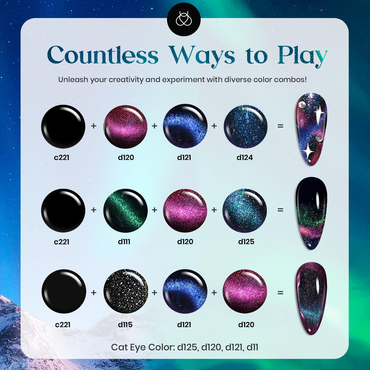 beetles Cat Eye Gel Polish Set with glossy and matte top coats
