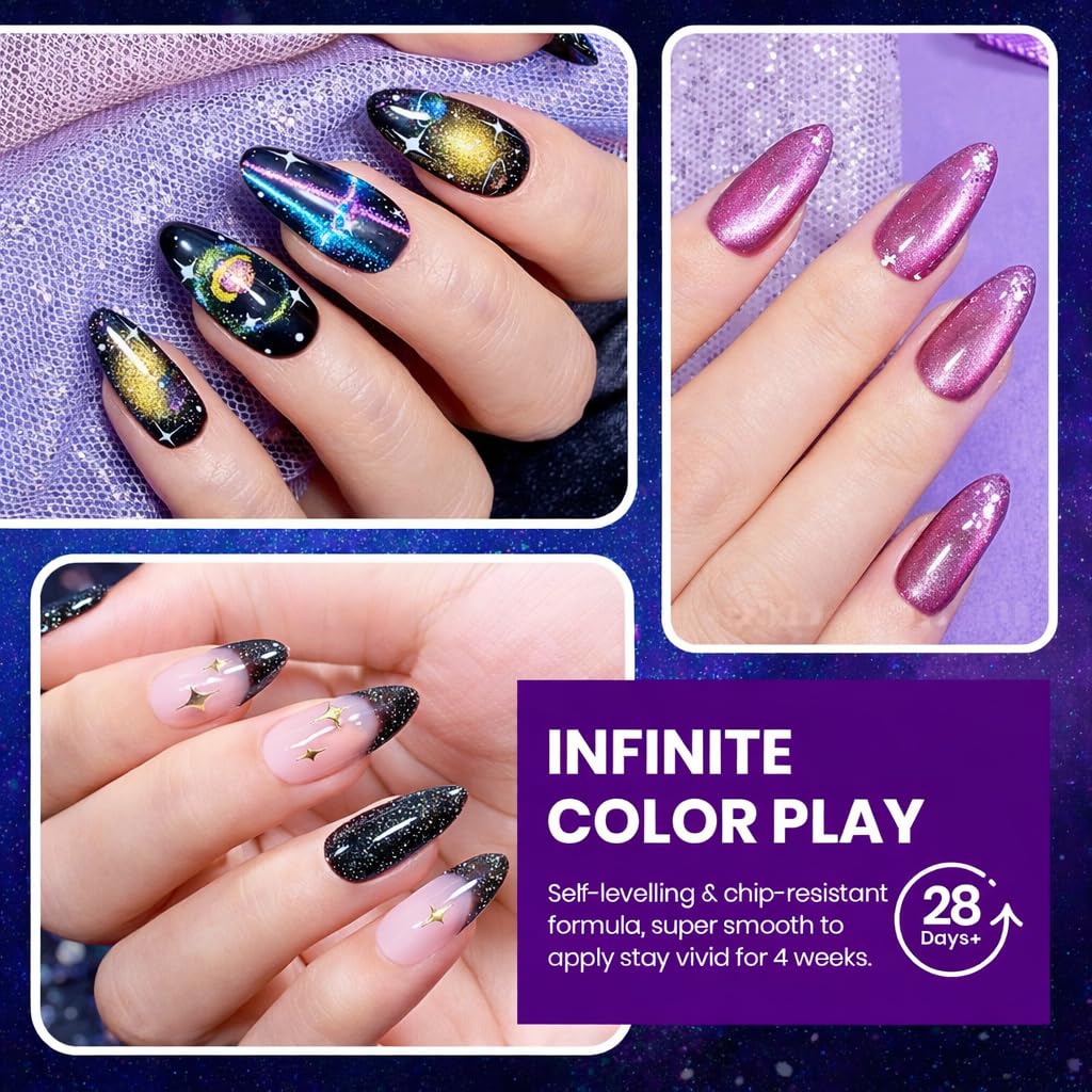beetles Cat Eye Gel Polish vibrant nail art