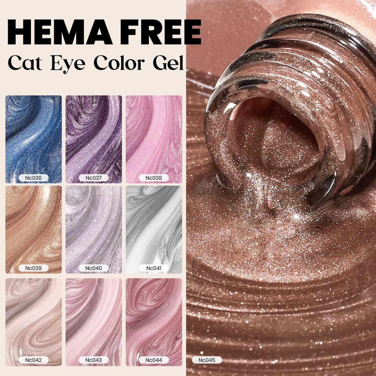 beetles Cat Eye Gel Polish with glossy finish on nails
