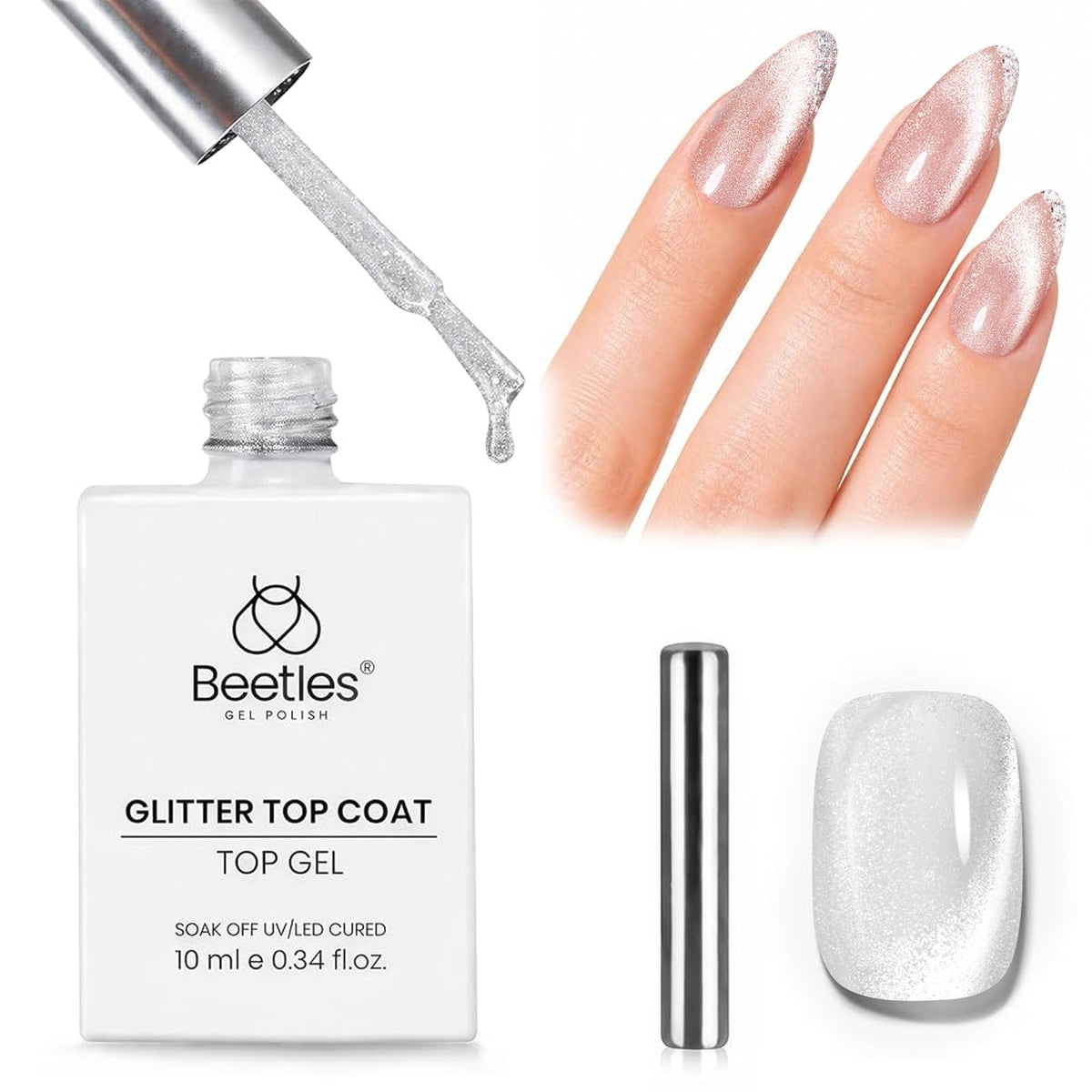 beetles Cat Eye Gel Top Coat 10ml front view
