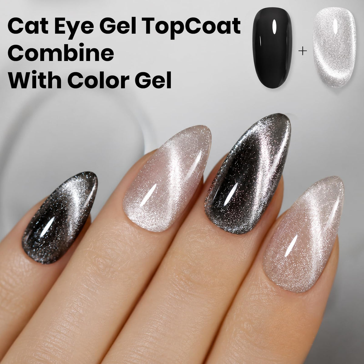 beetles Cat Eye Gel Top Coat application on nails