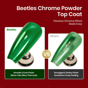 beetles Chrome Top Coat applied on nails