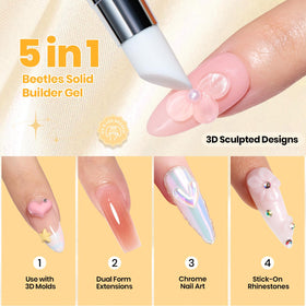 beetles Clear 3D Solid Builder Nail Gel close-up of gel texture
